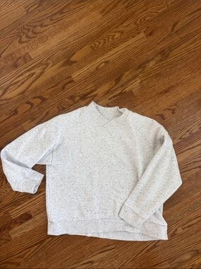 Madewell Women's Speckled Light Gray Crewneck Sweatshirt